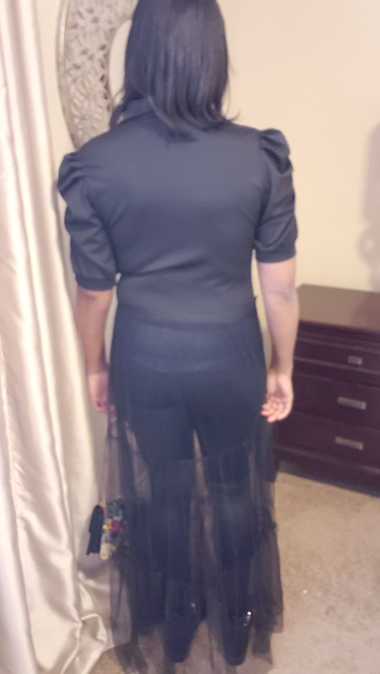 The real one| sheer top | black