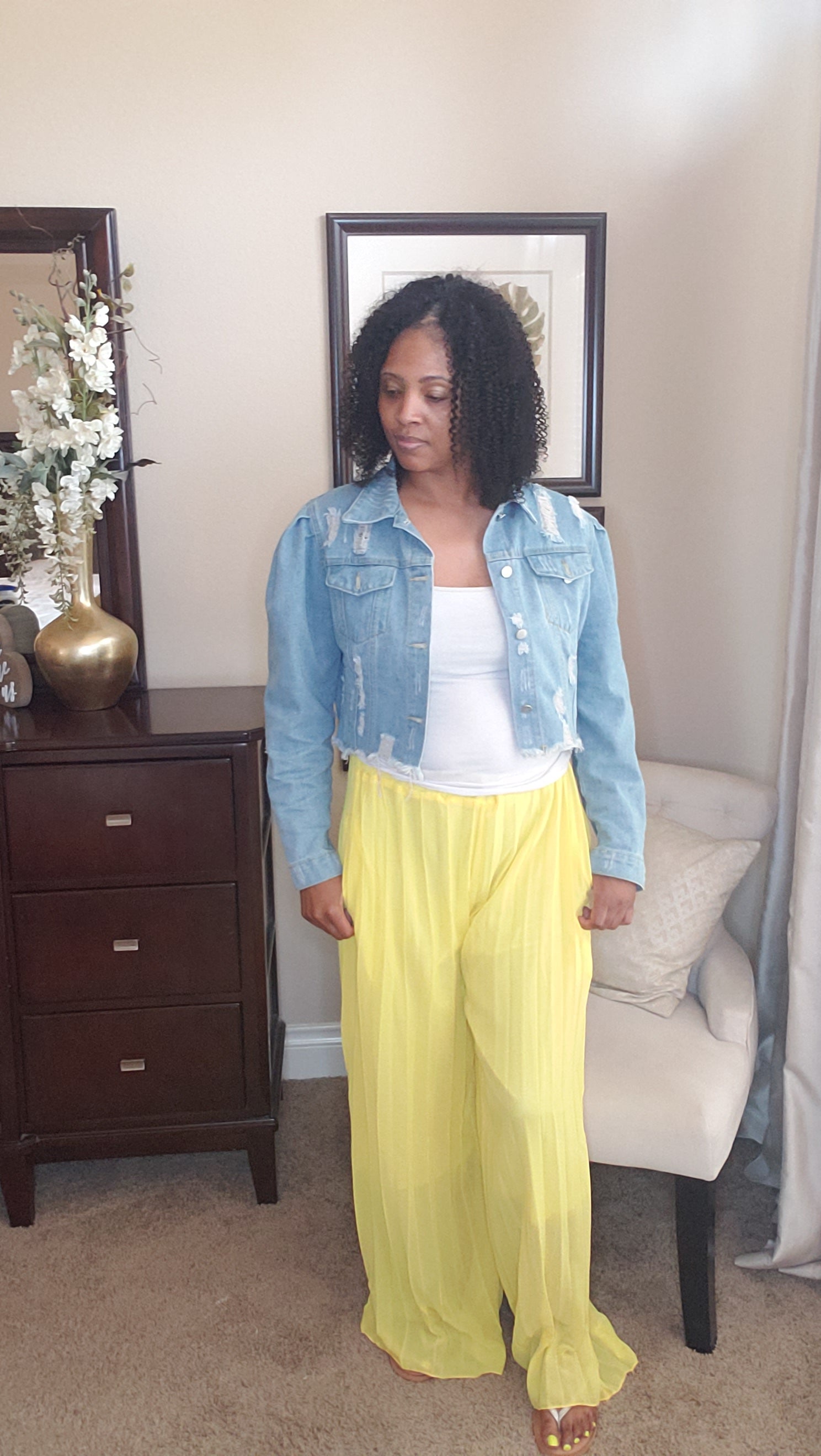 Brielle plazzo pants| bottoms| yellow