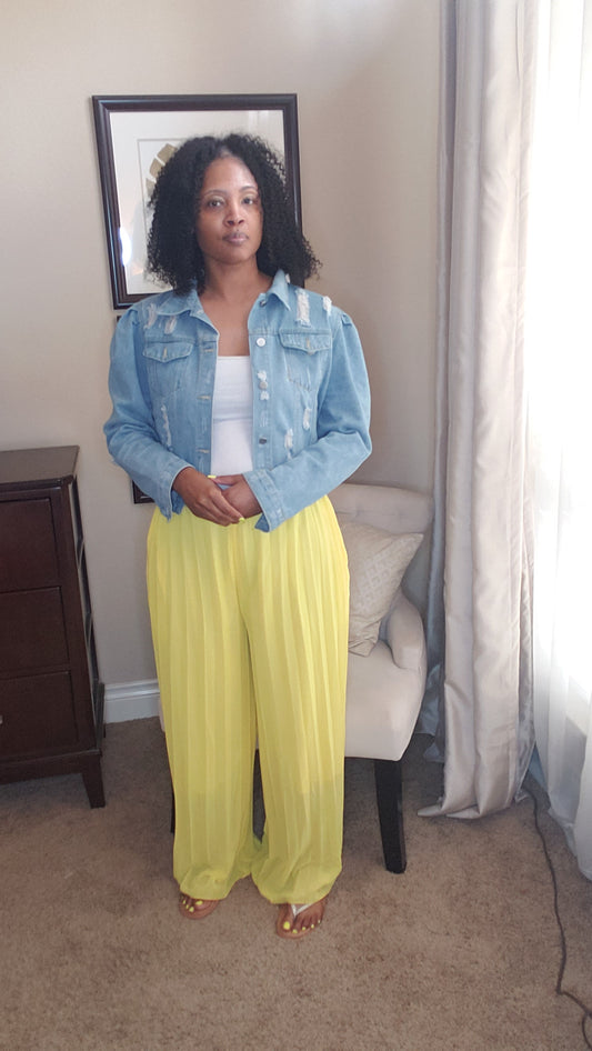 Brielle plazzo pants| bottoms| yellow