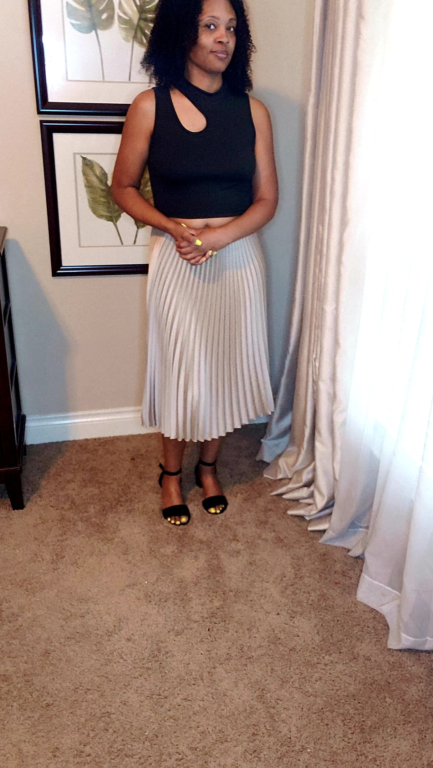 Tina |cut out camisole| top | black