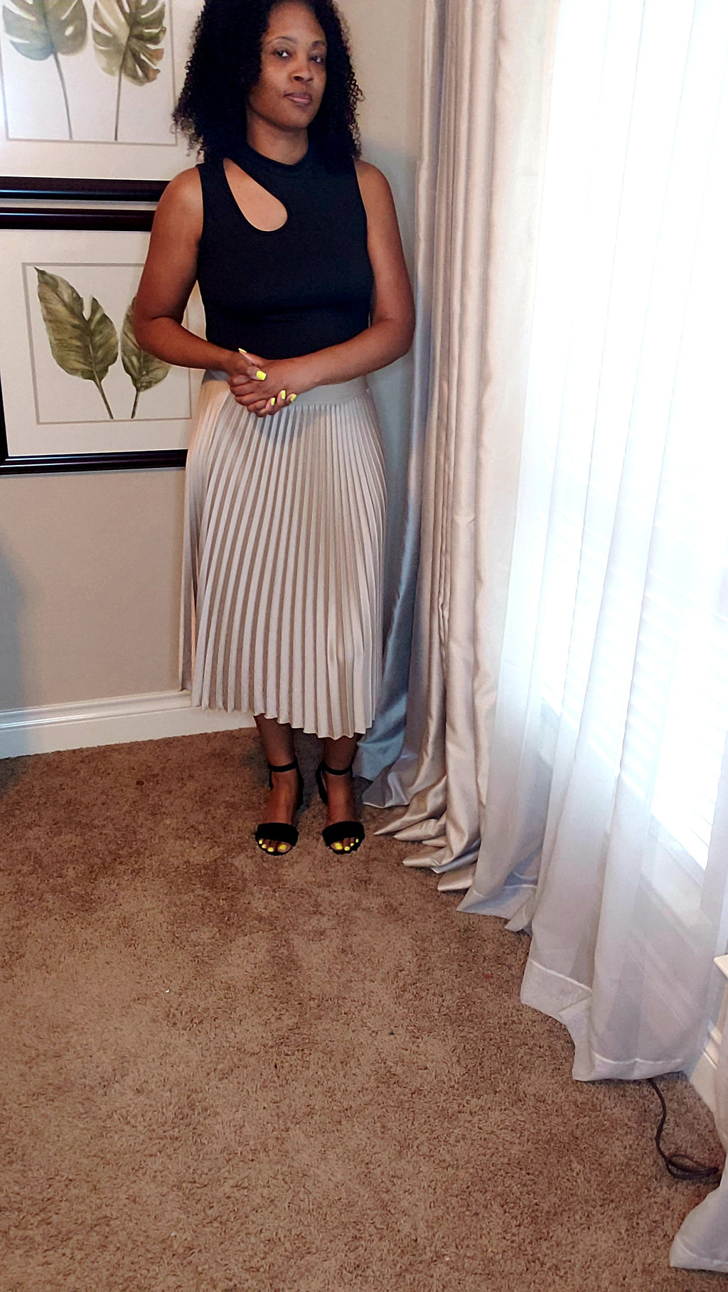 Tina |cut out camisole| top | black