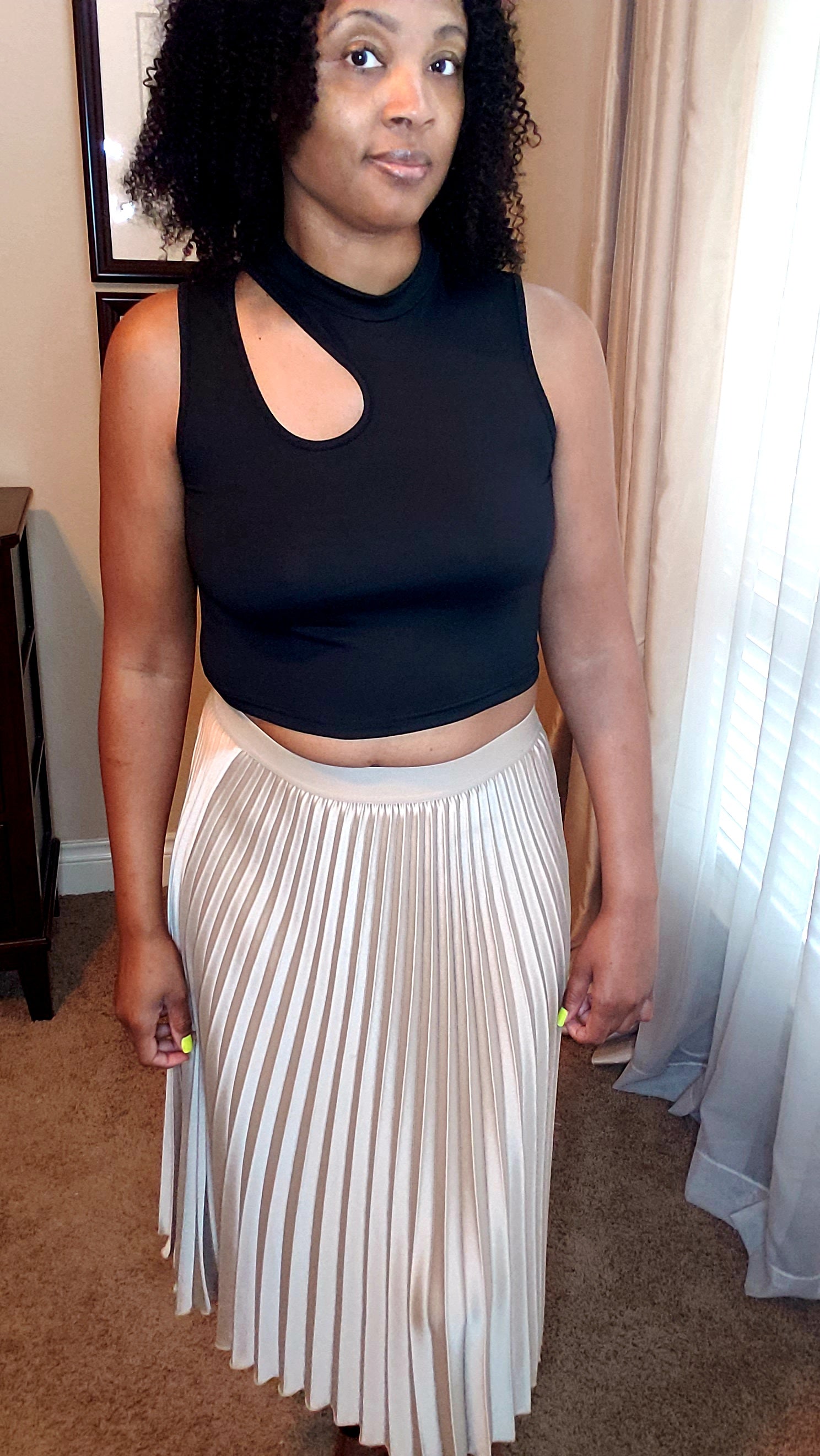 Tina |cut out camisole| top | black