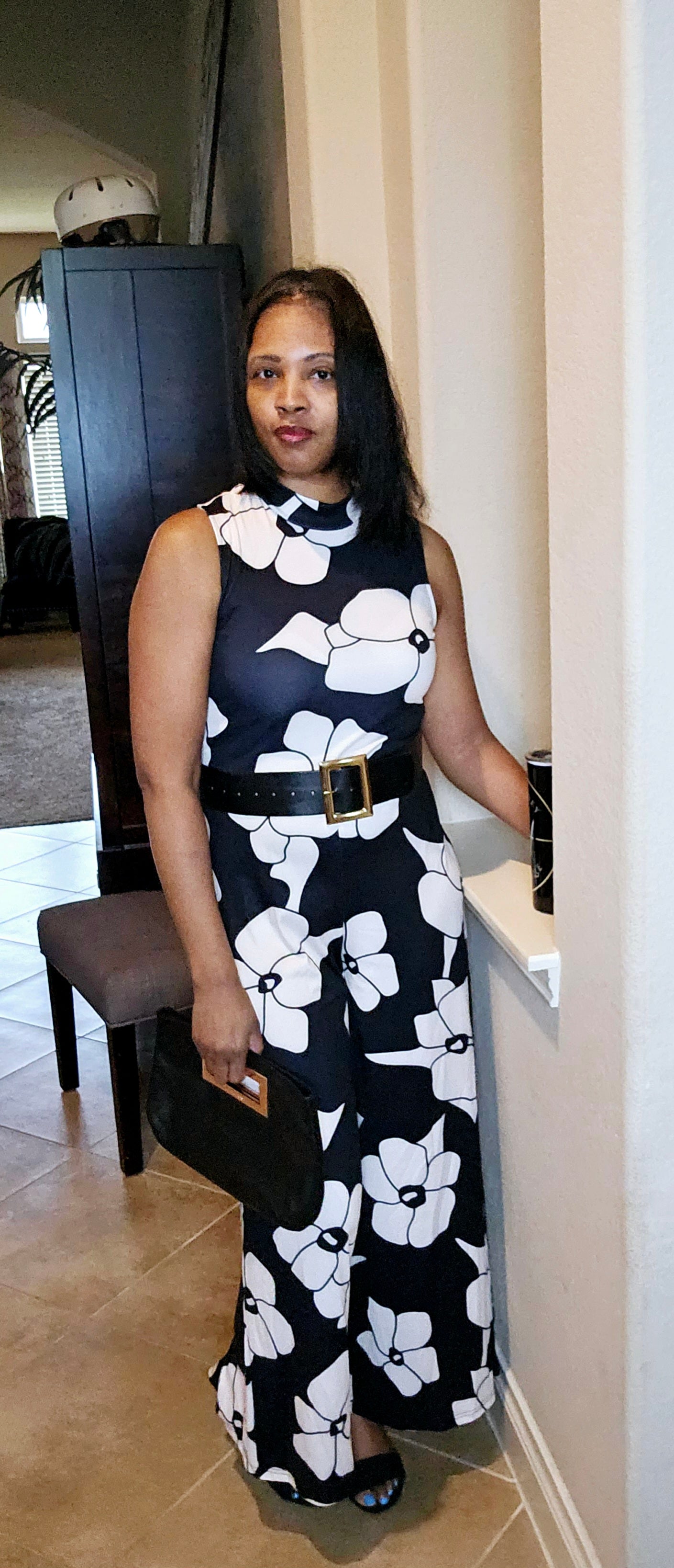 The flower girl jumpsuit |black&ivory