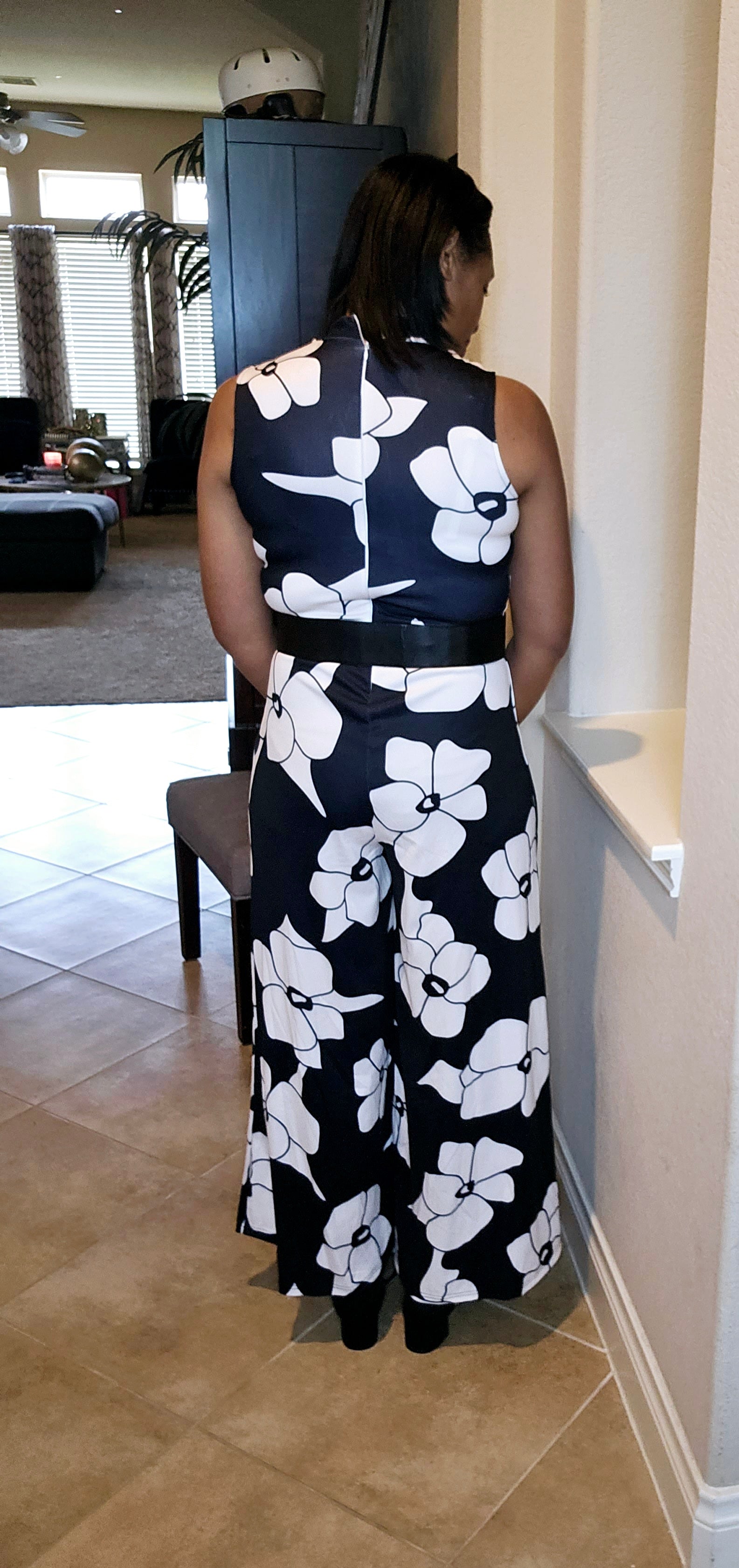 The flower girl jumpsuit |black&ivory