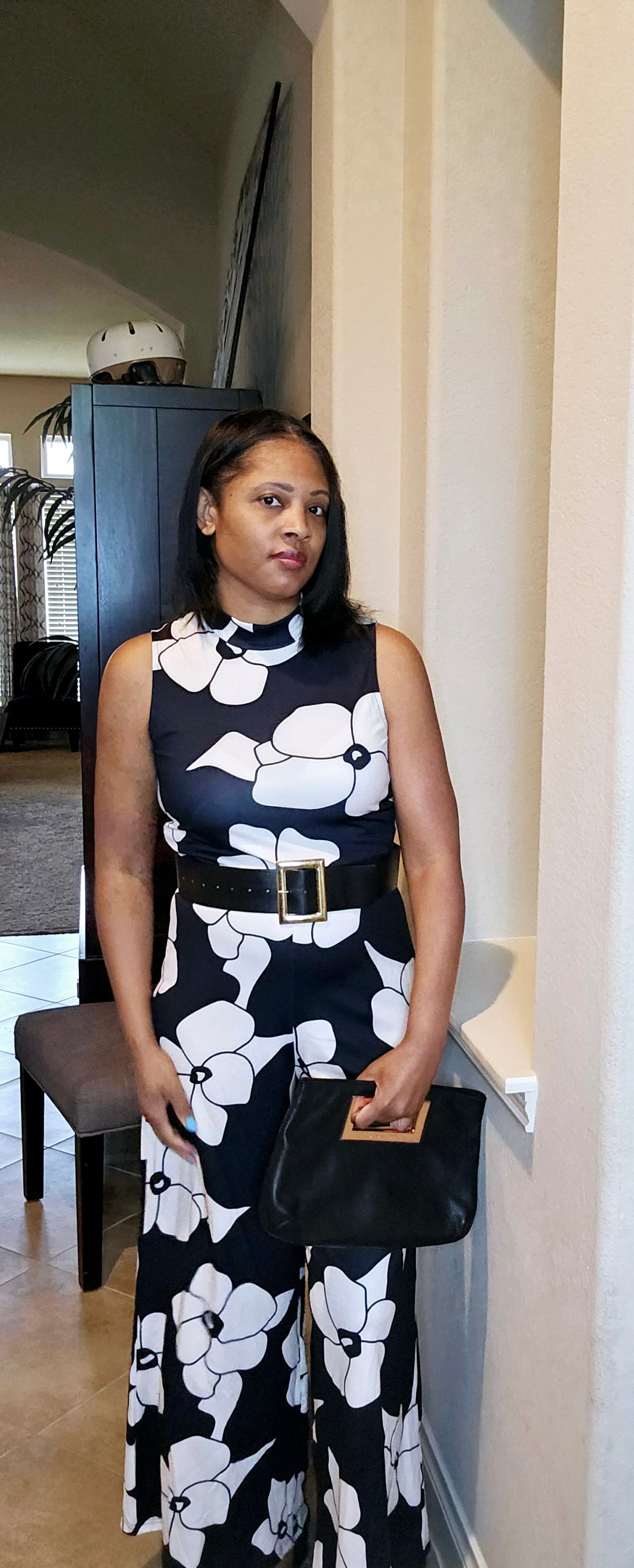 The flower girl jumpsuit |black&ivory