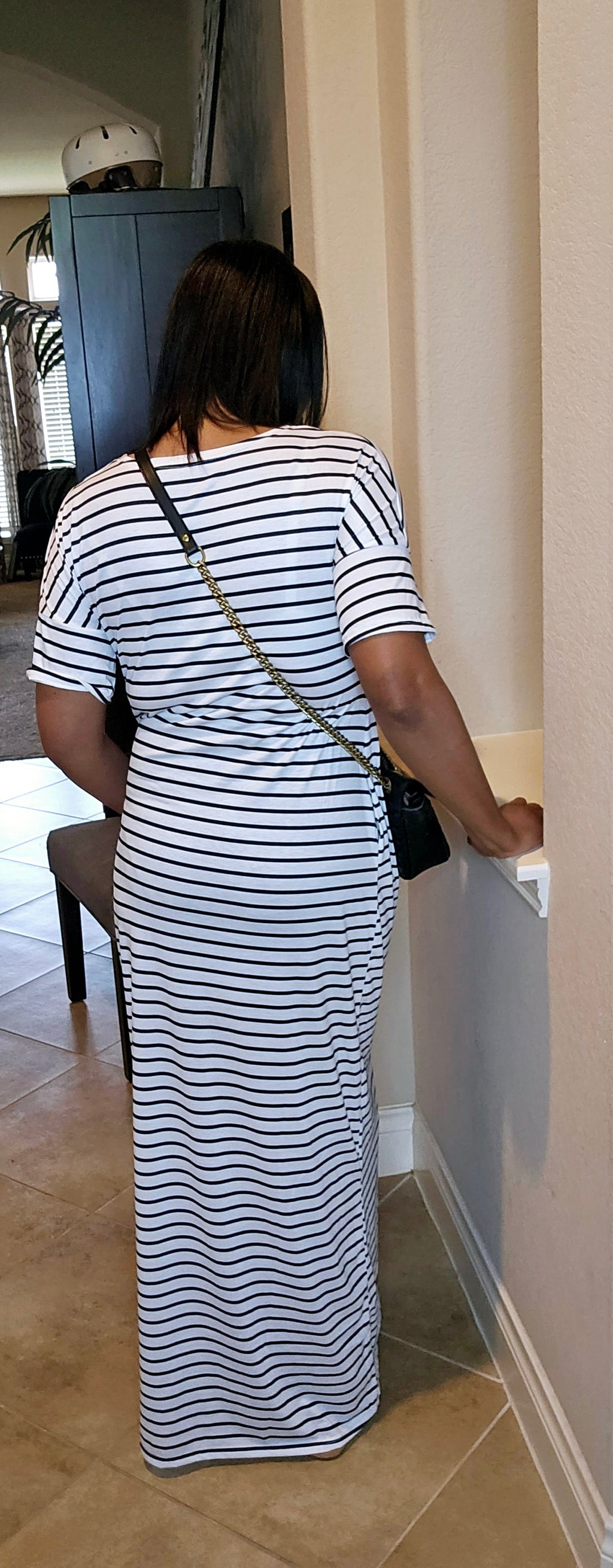 Alaya| tee shirt dress| black/white