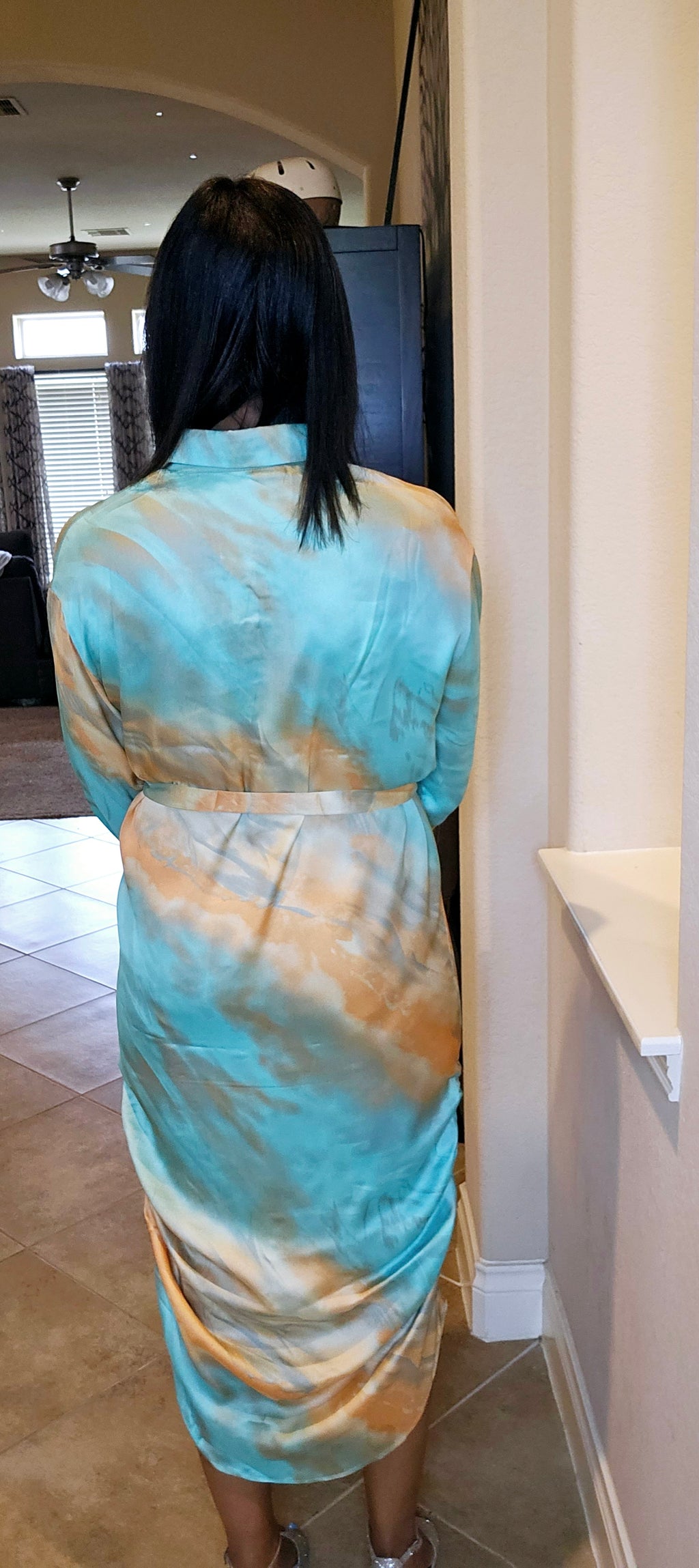 Lets rewind dress | seafoam green&orange