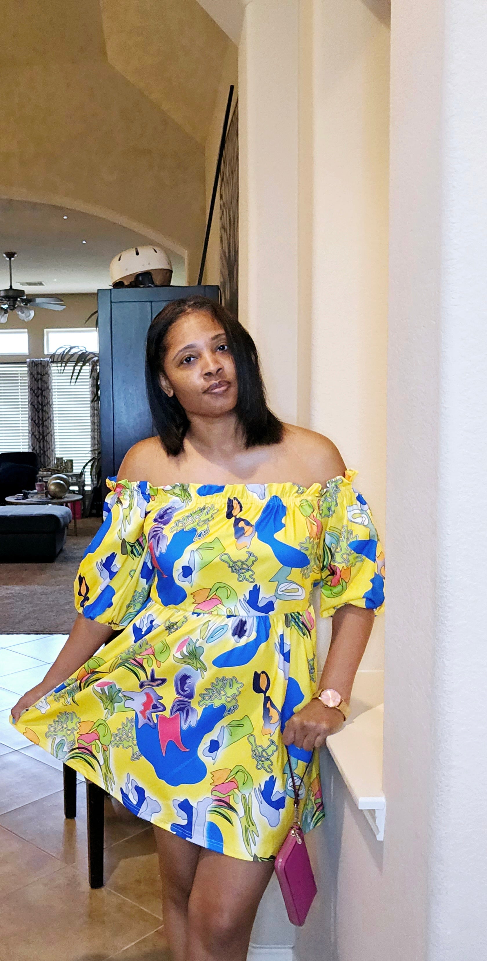 Spring flowers dress| yellow