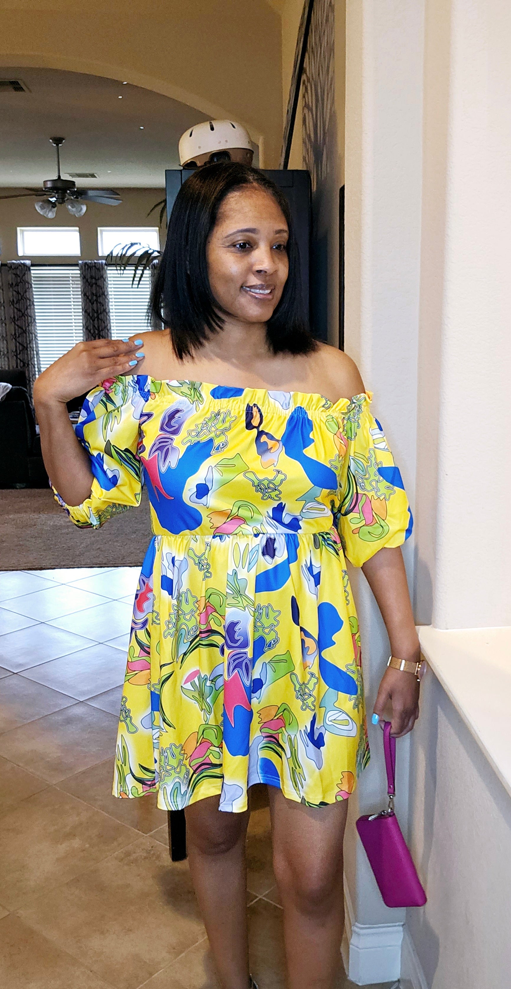 Spring flowers dress| yellow