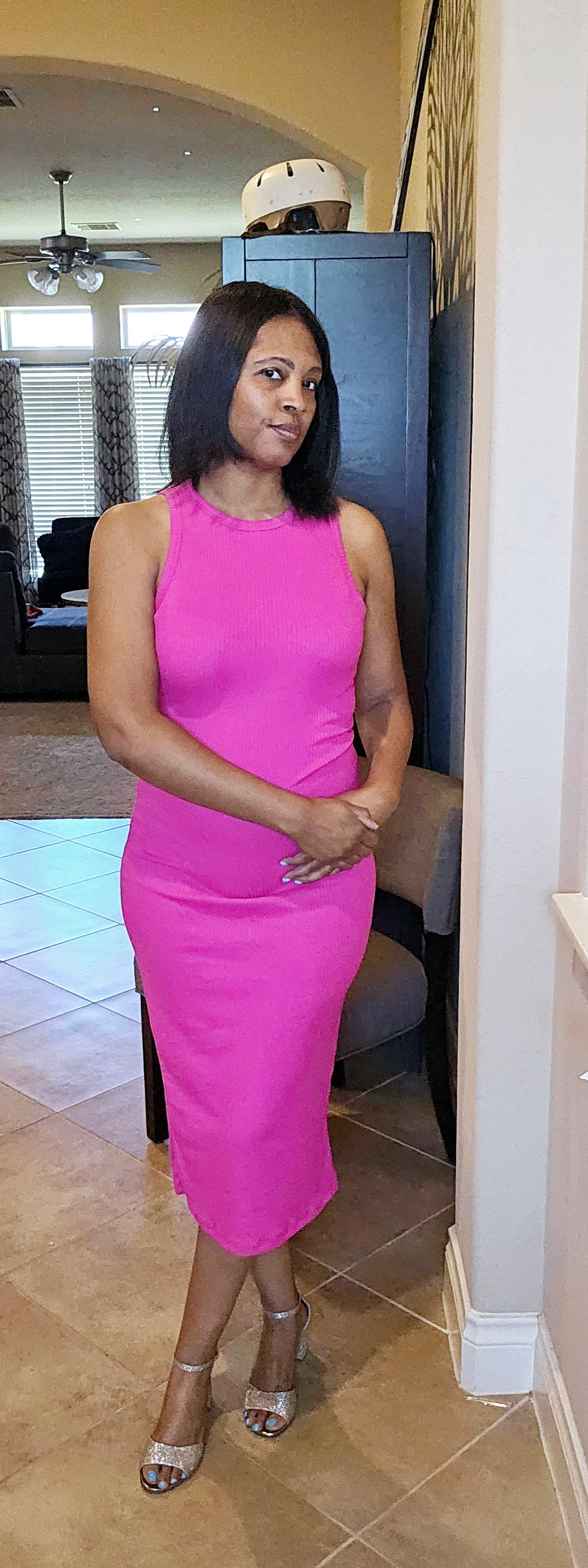 Lillie love dress| hot pink/blk