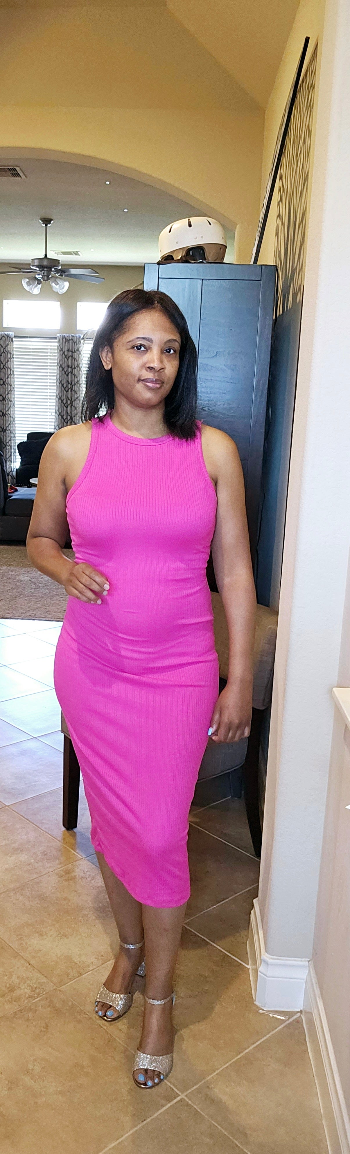 Lillie love dress| hot pink/blk